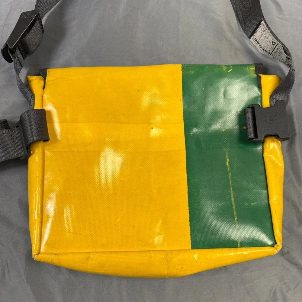 FREITAG F14 DEXTER Messenger Yellow & Green Black Vintage Recycled Tarpaulin